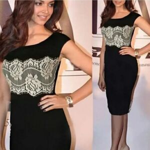 BRAND NEW PHASE SEVEN LACE PATCHWORK BODYCON SHEATH DRESS